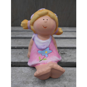 keramická postavička dievčatko ružová 10 cm